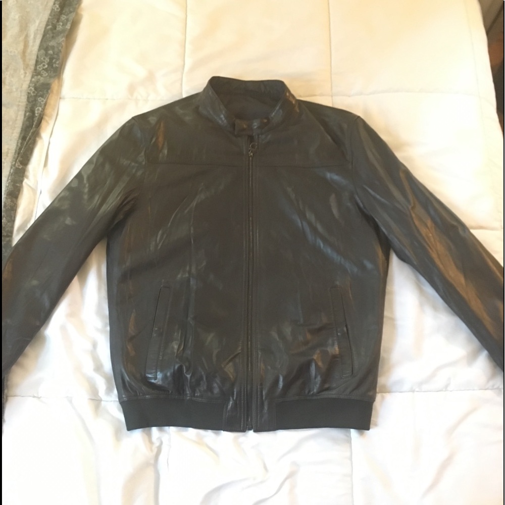 Ferragamo Reversible Leather/Nylon Bomber Jacket